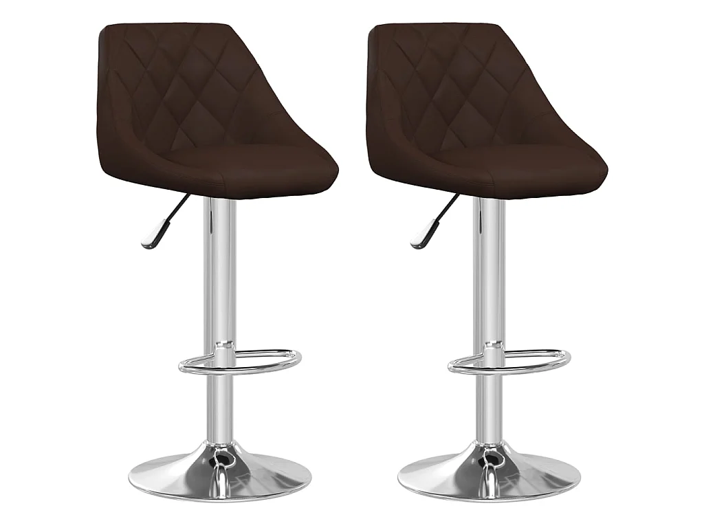 Tabourets de bar lot de 2 marron similicuir