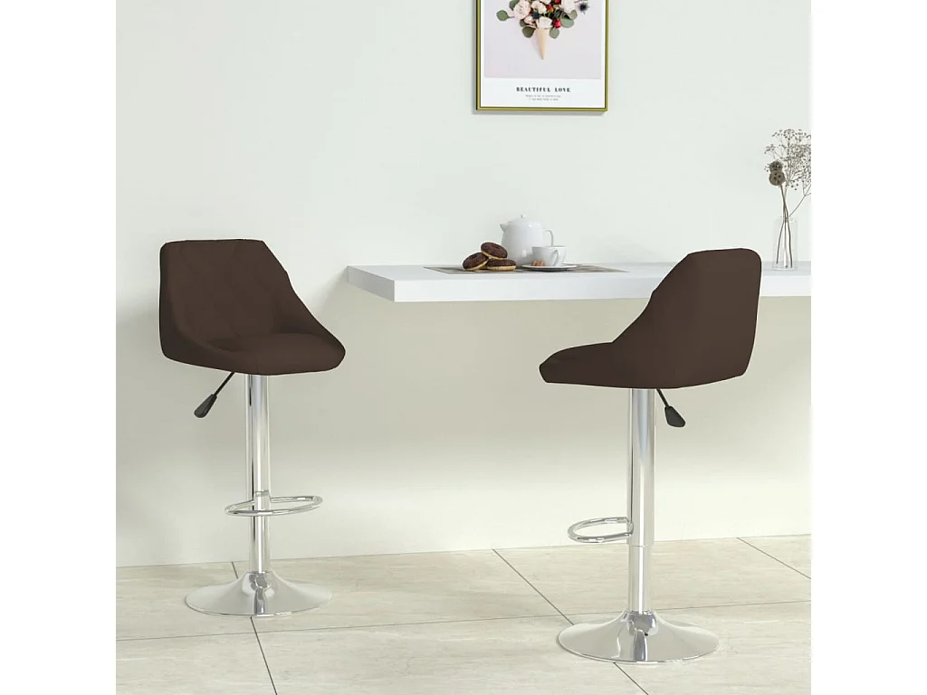 Tabourets de bar lot de 2 marron similicuir
