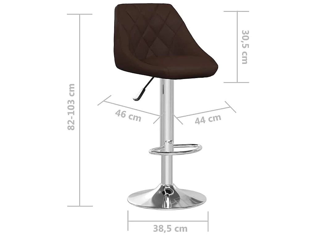 Tabourets de bar lot de 2 marron similicuir