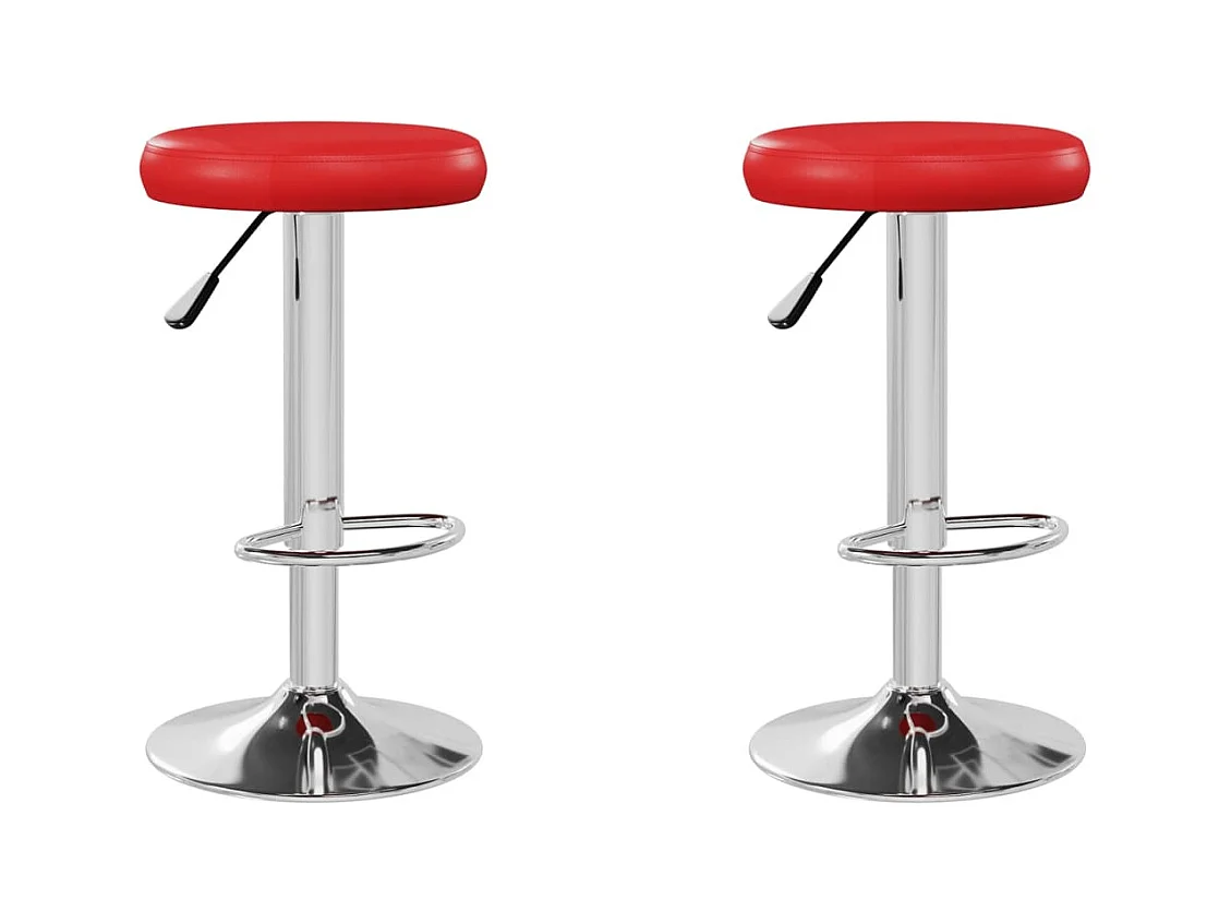 Tabourets de bar lot de 2 rouge similicuir
