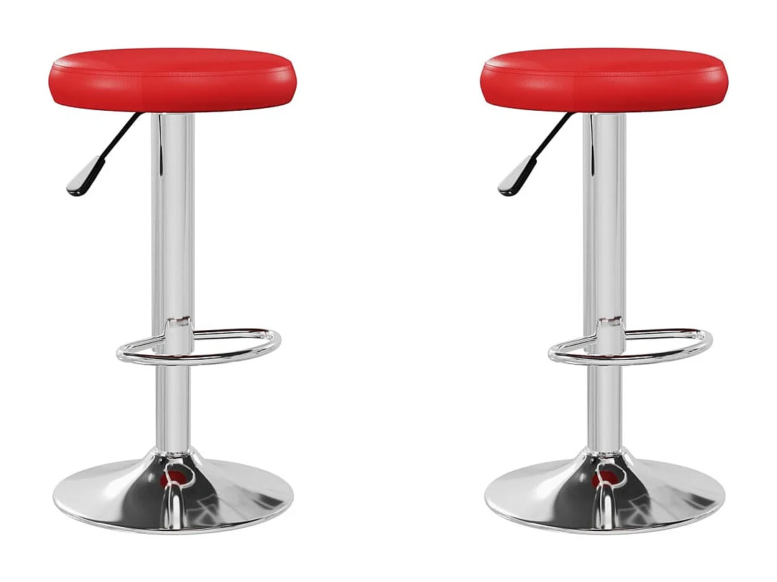 Barhocker 2 Stk. Rot Kunstleder