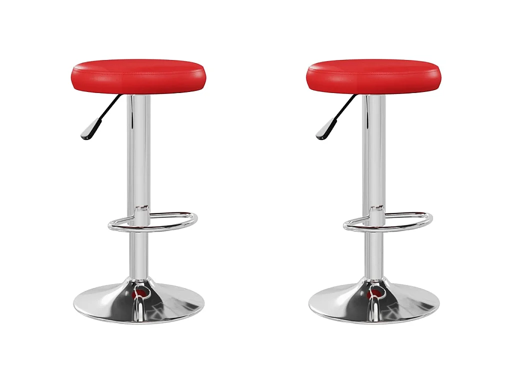 Tabourets de bar lot de 2 rouge similicuir