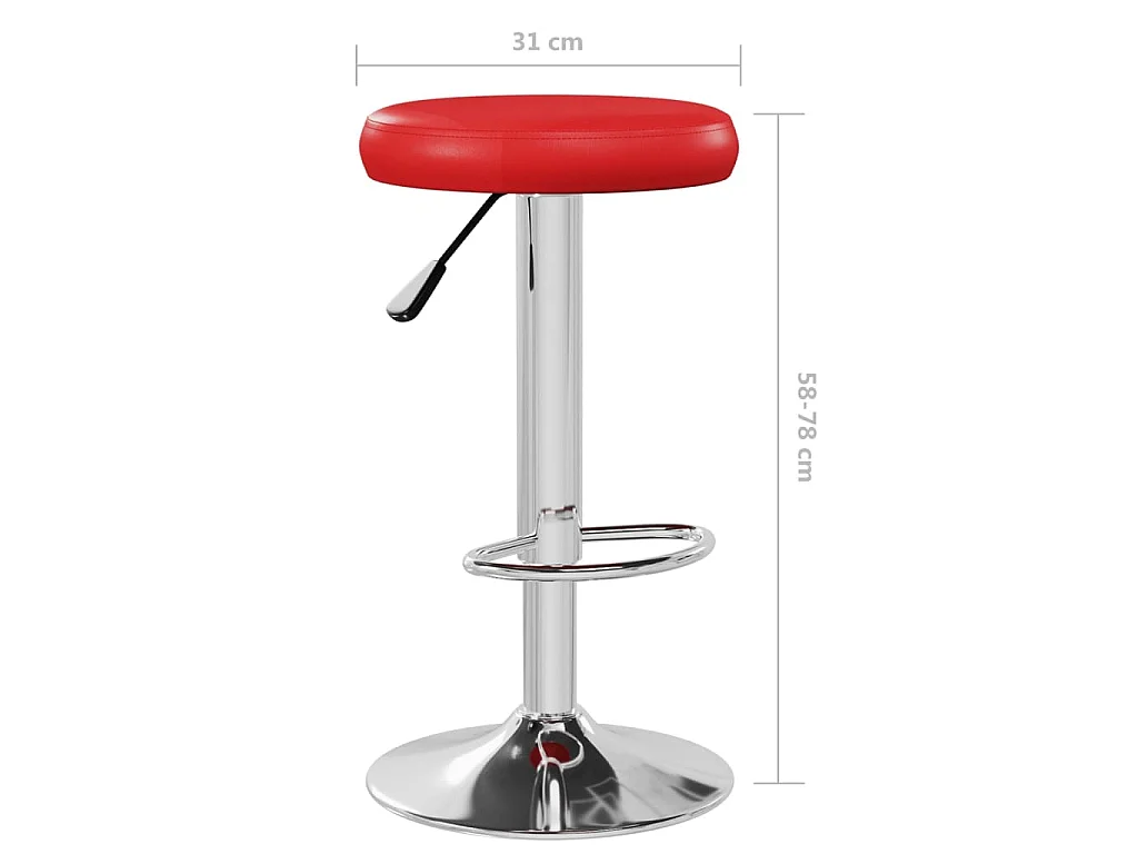 Tabourets de bar lot de 2 rouge similicuir
