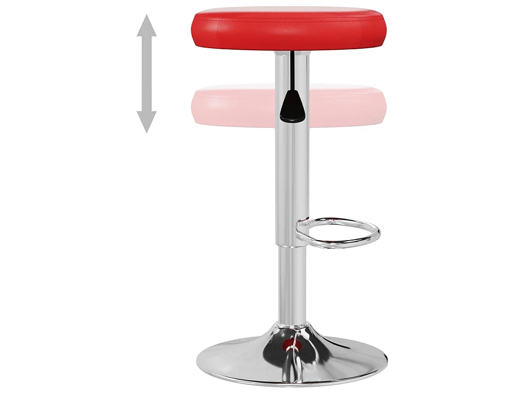 Tabourets de bar lot de 2 rouge similicuir