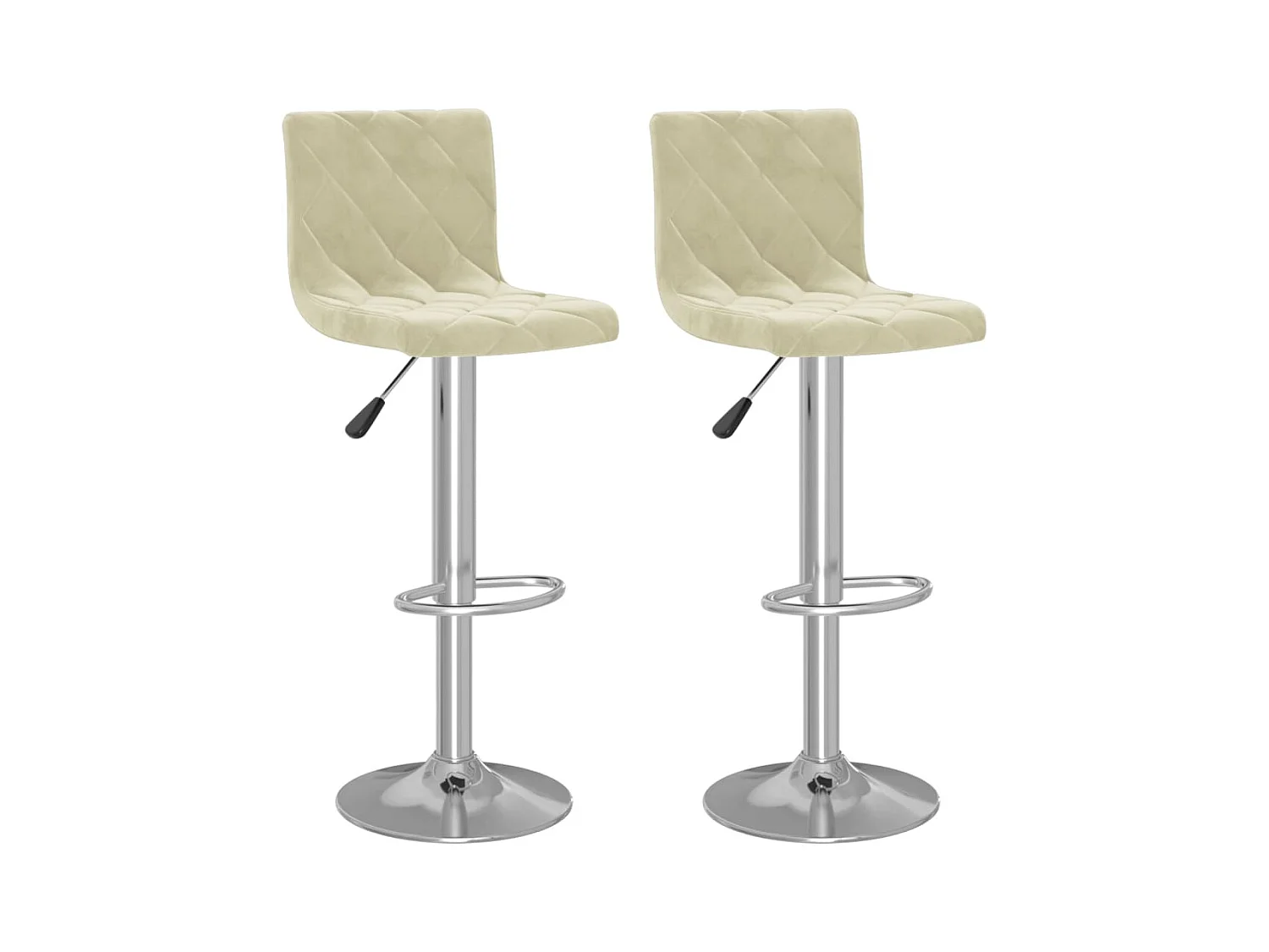 Tabourets de bar lot de 2 crème velours