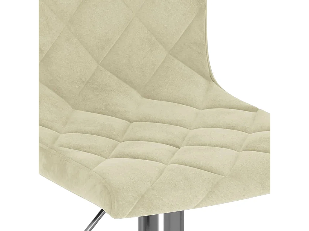 Tabourets de bar lot de 2 crème velours