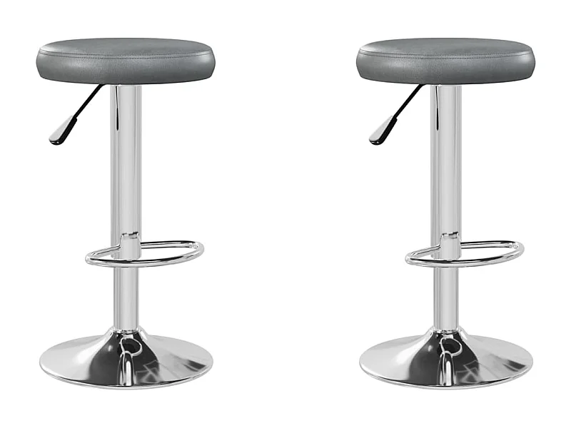 Barhocker 2 Stk. Grau Kunstleder