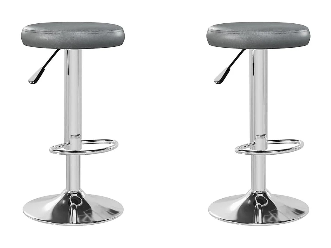 Barhocker 2 Stk. Grau Kunstleder