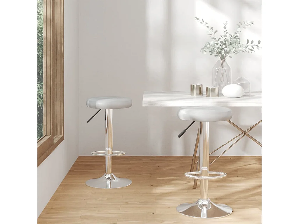 Barhocker 2 Stk. Grau Kunstleder