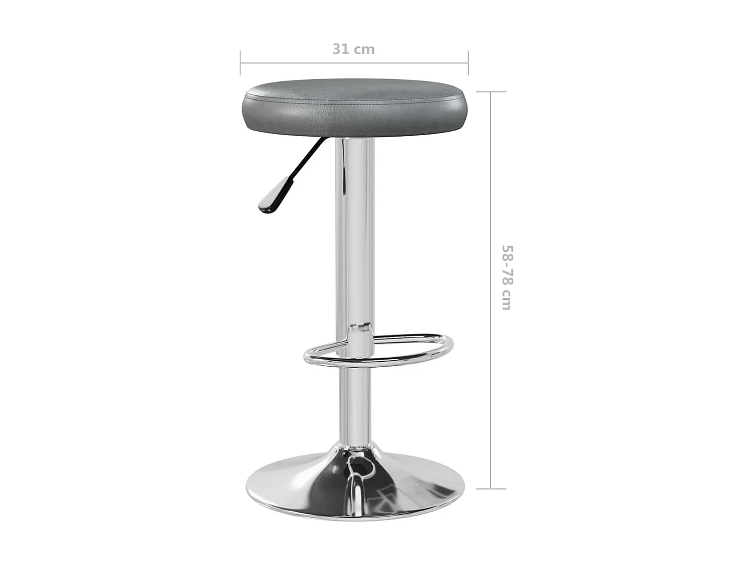 Barhocker 2 Stk. Grau Kunstleder