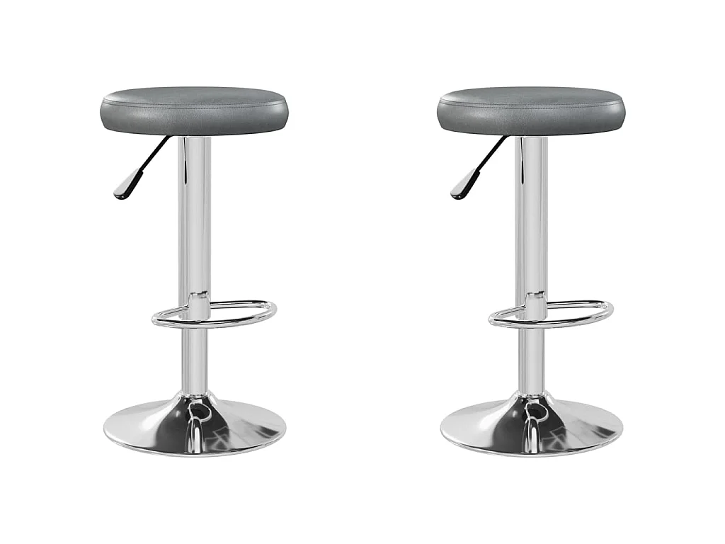 Barkrukken 2 st kunstleer grijs