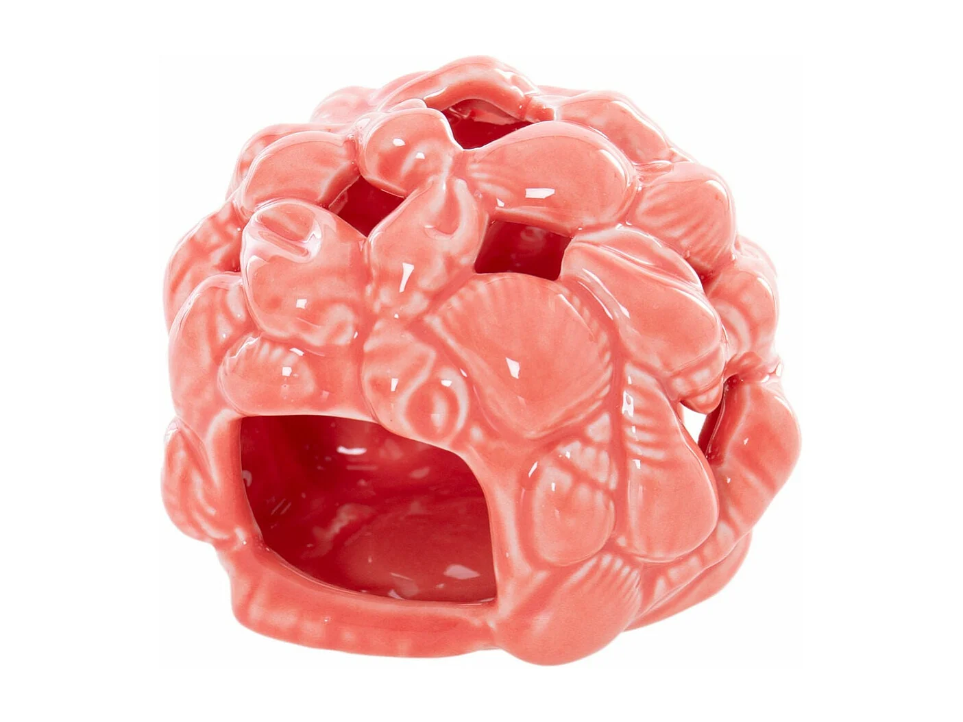 Bola Portavelas Conchas Porcelana 9x9x8 Cm