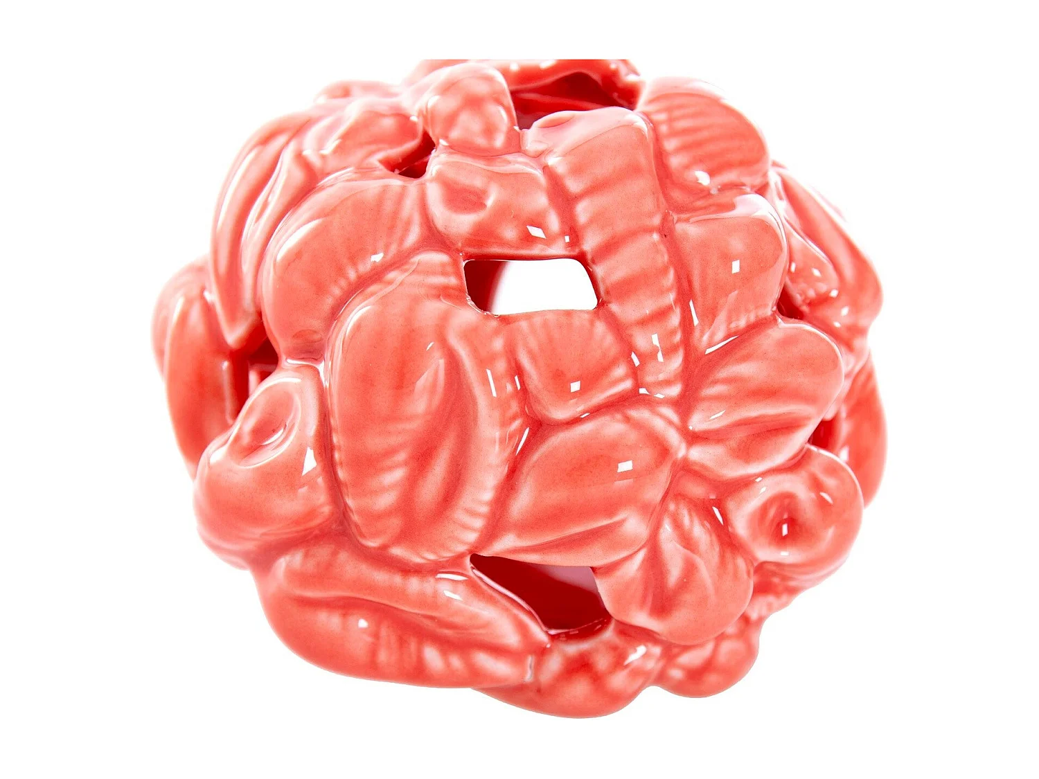 Bola Portavelas Conchas Porcelana 9x9x8 Cm