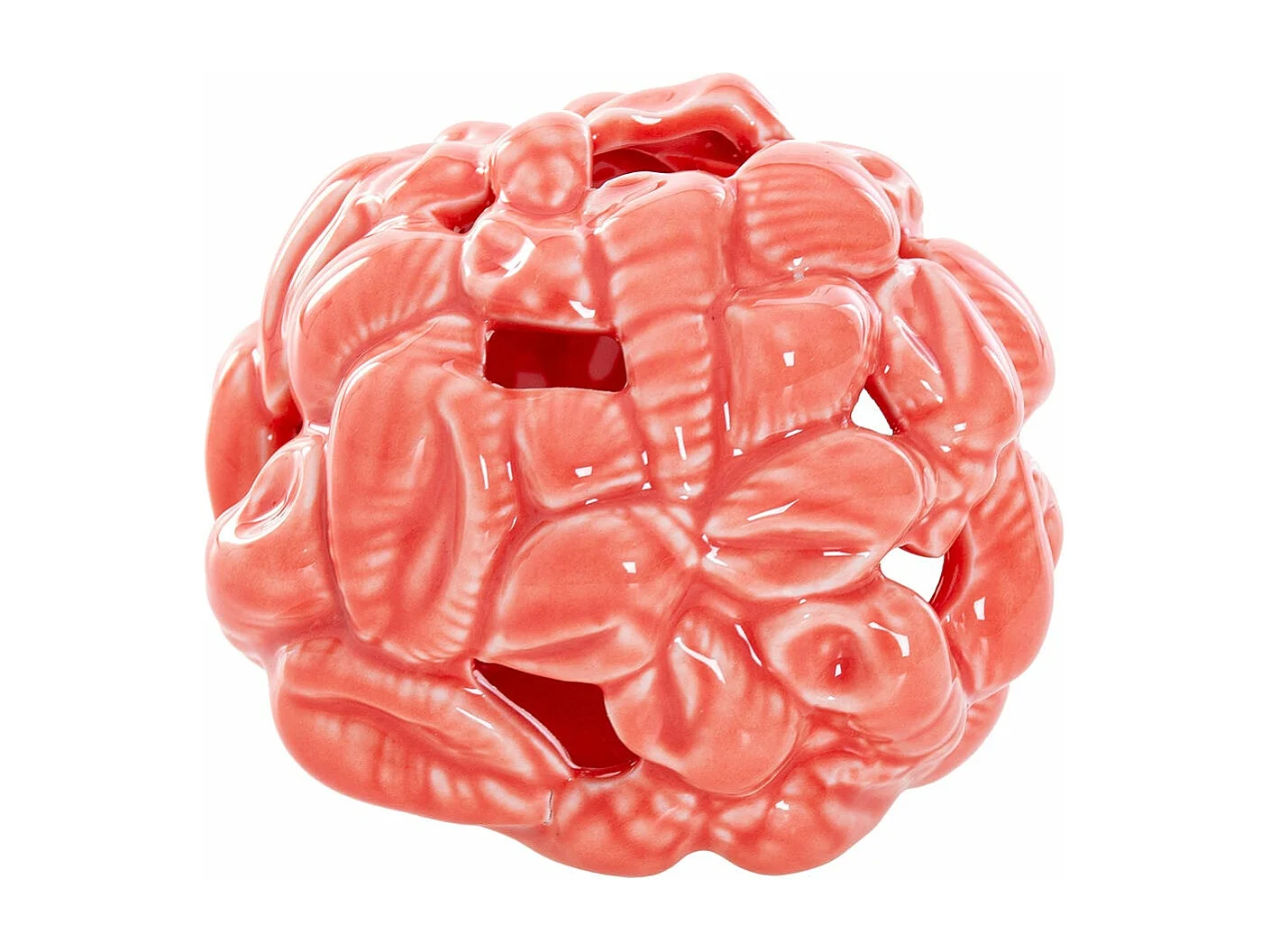 Bola Portavelas Conchas Porcelana 9x9x8 Cm