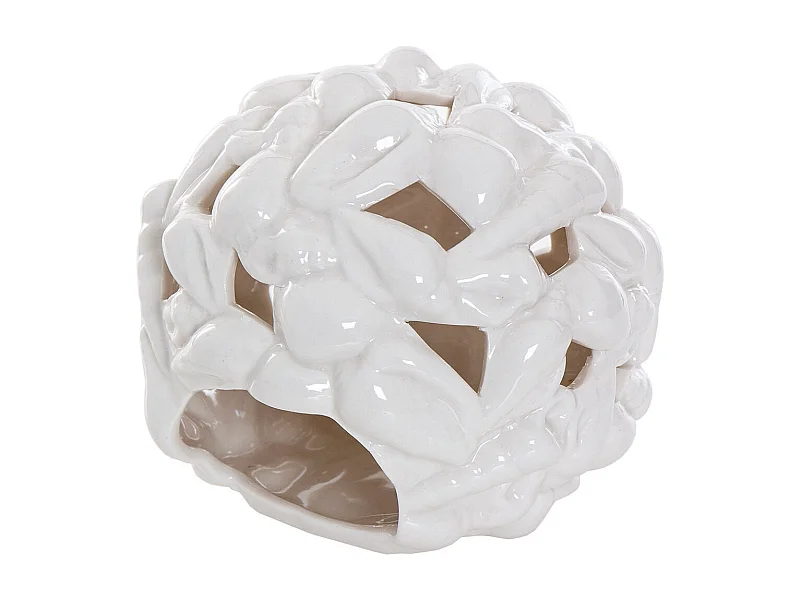 Bola Portavelas Conchas Porcelana 13x13x12 Cm
