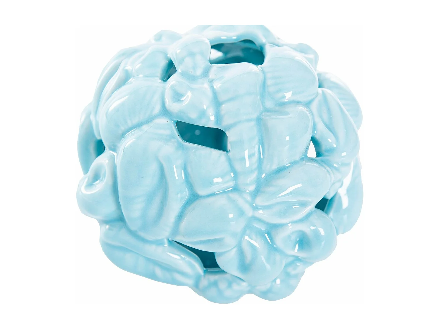 Bola Portavelas Caracolas Porcelana 9x9x8 Cm