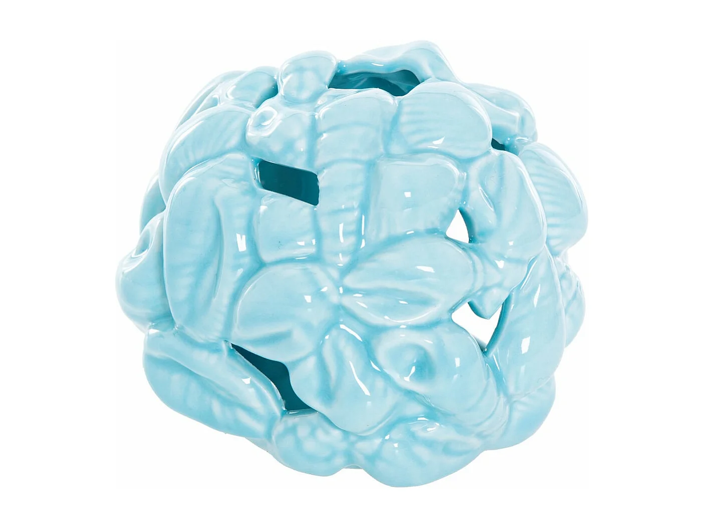 Bola Portavelas Caracolas Porcelana 9x9x8 Cm