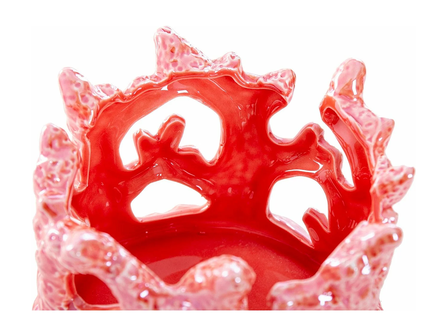 Portavela Porcelana Coral 15x14x11 Cm