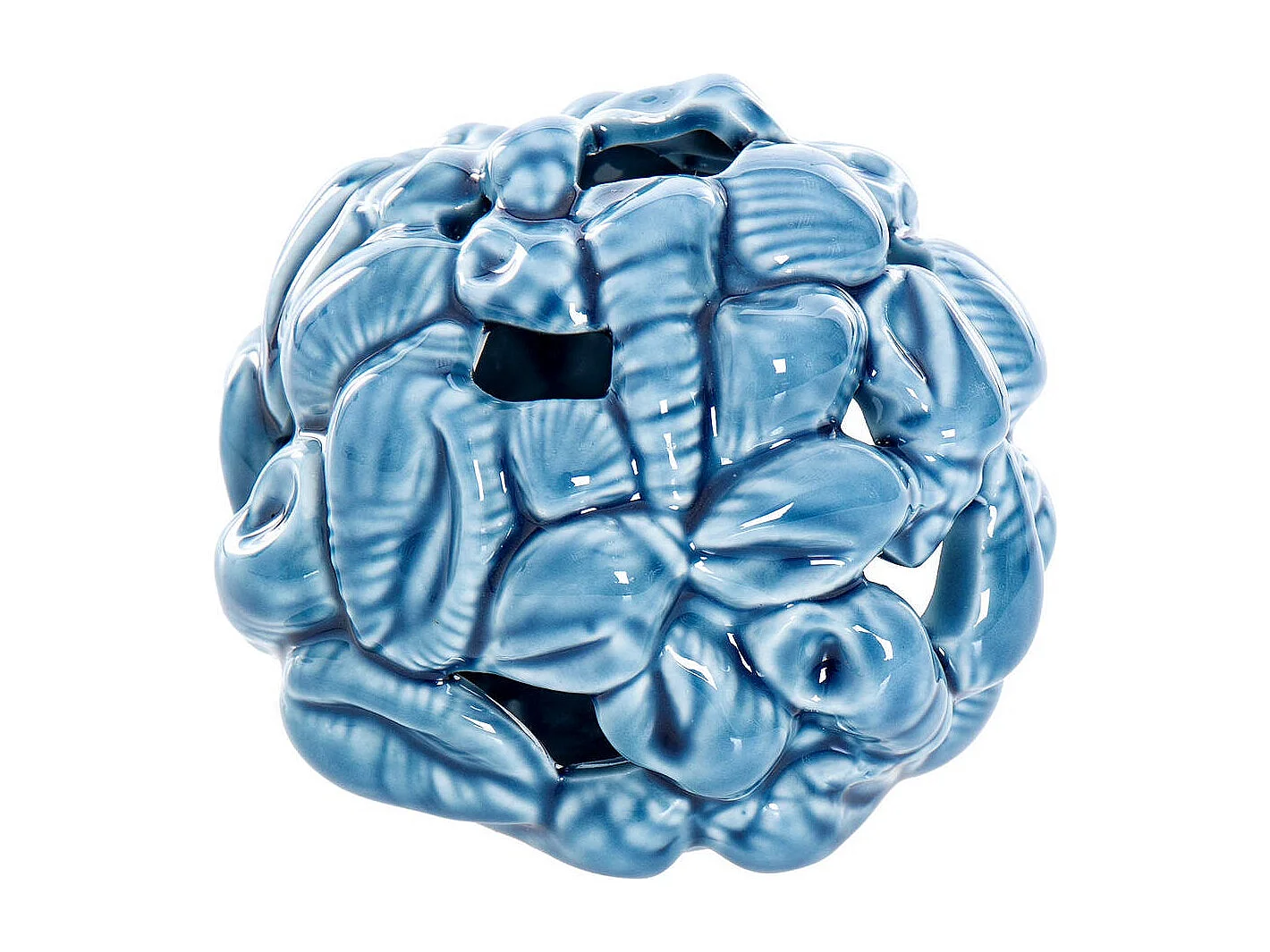 Bola Portavelas Caracolas Porcelana 9x9x8 Cm