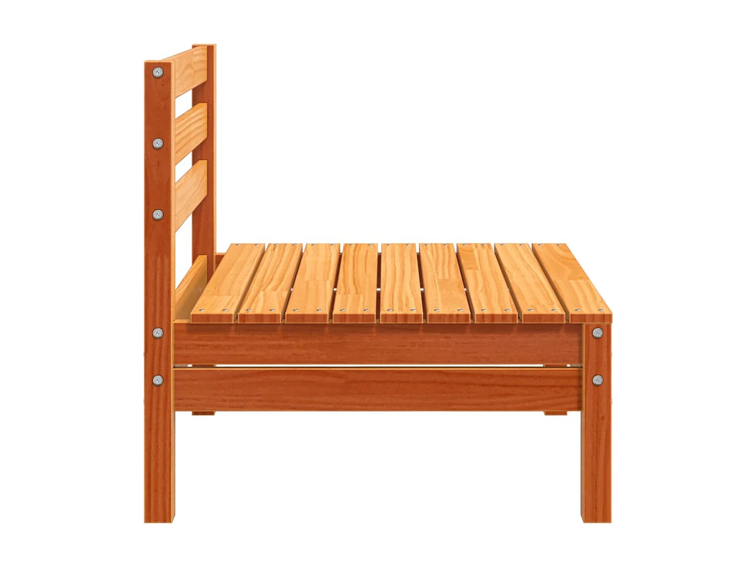 Canapés de jardin sans accoudoirs 2 pcs cire marron bois massif