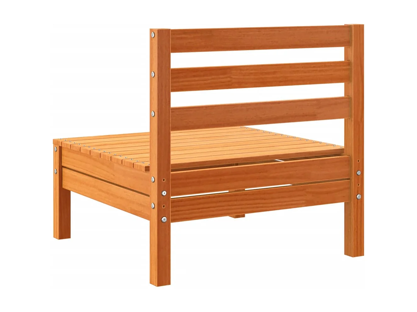 Canapés de jardin sans accoudoirs 2 pcs cire marron bois massif