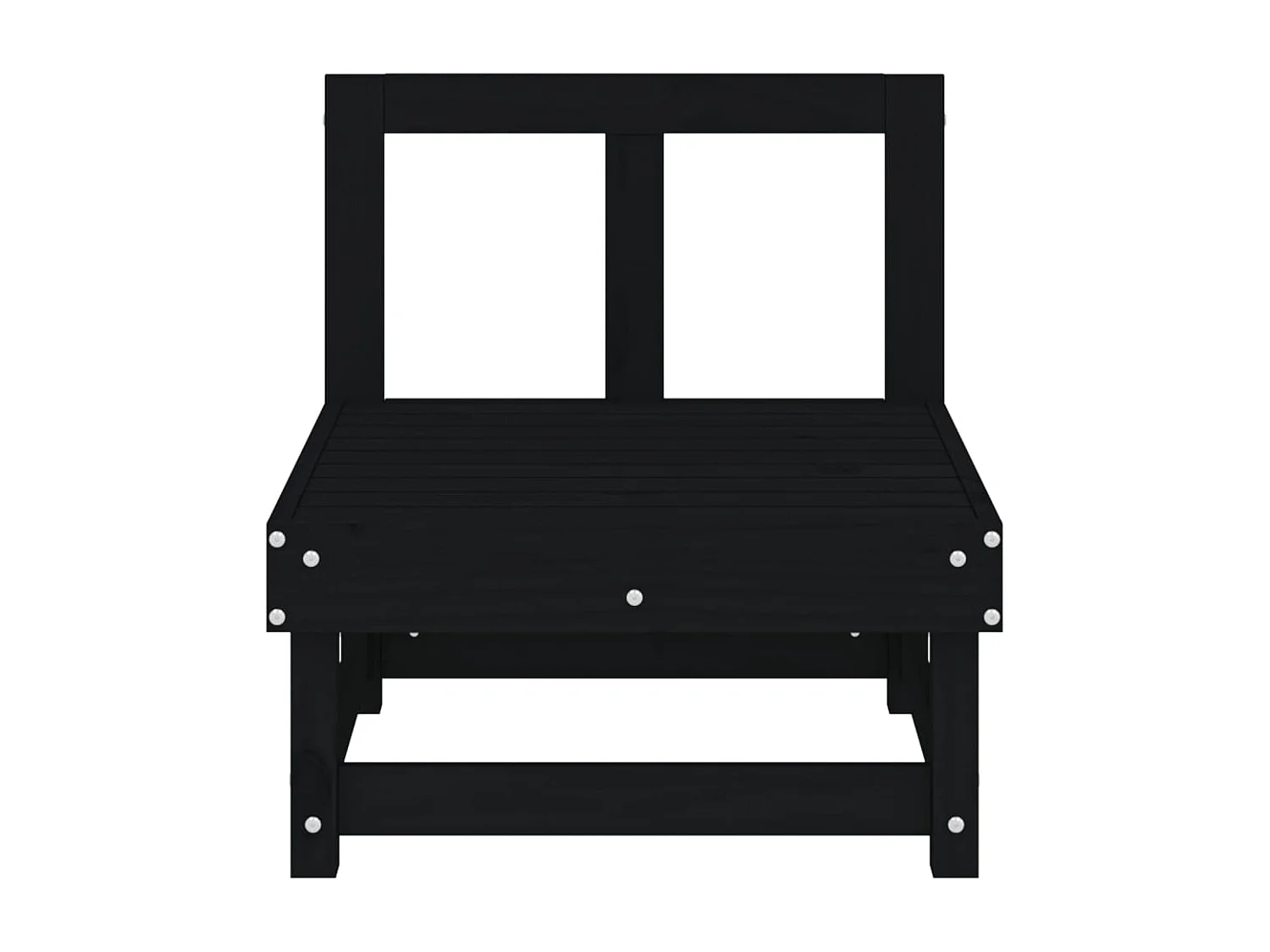 Canapés centraux de jardin 2 pcs noir bois de pin massif