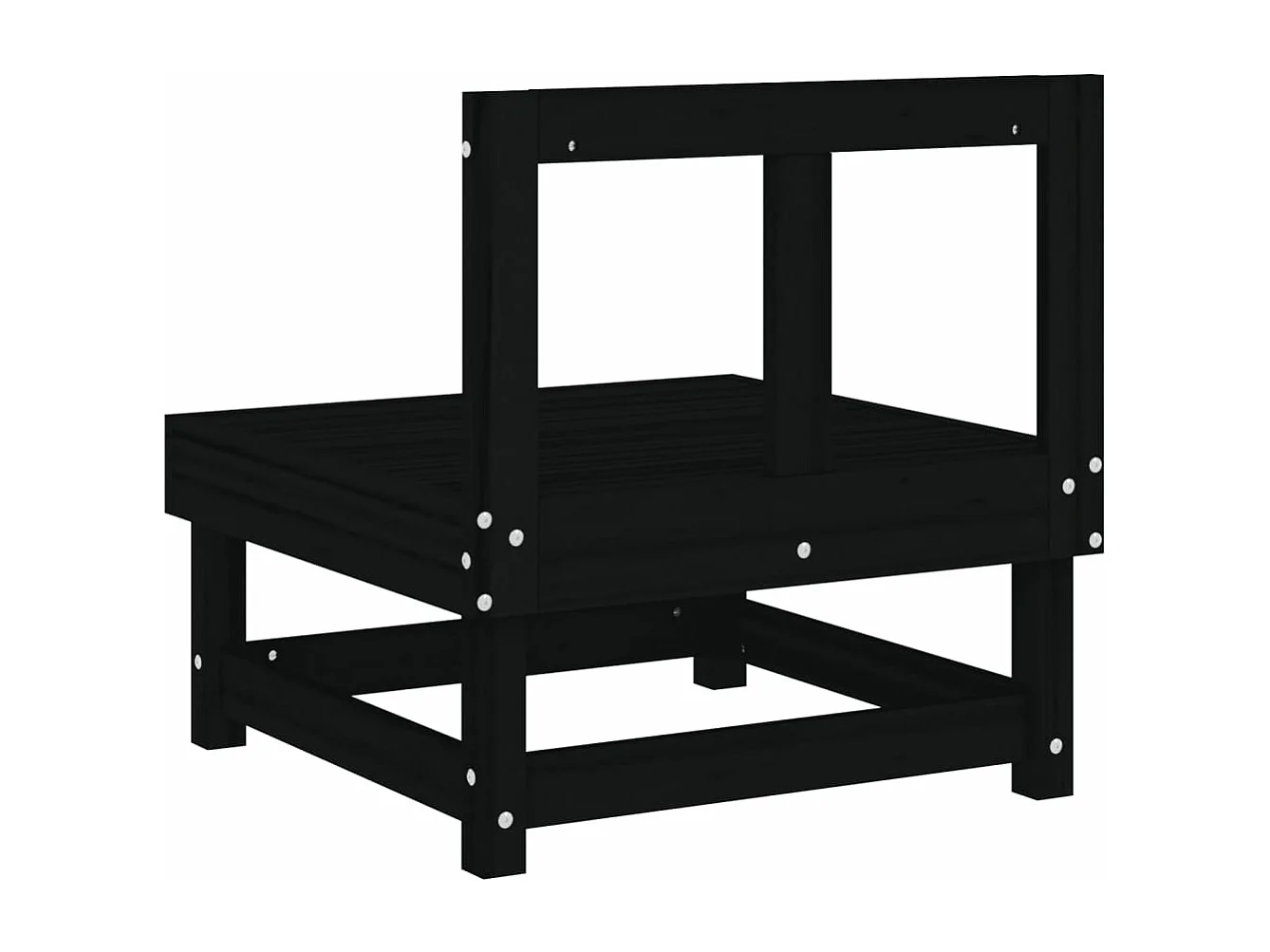 Canapés centraux de jardin 2 pcs noir bois de pin massif