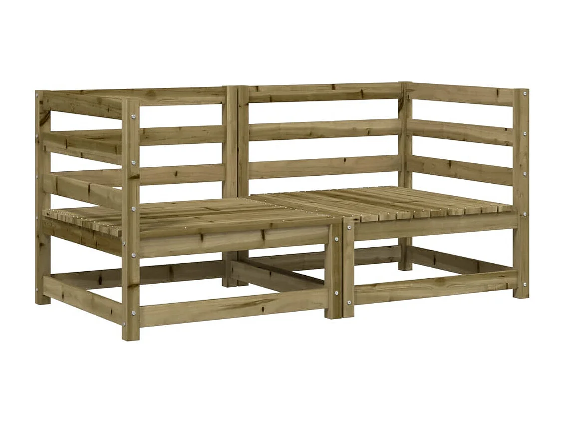 Canapés d'angle de jardin avec coussins 2 pcs bois pin imprégné