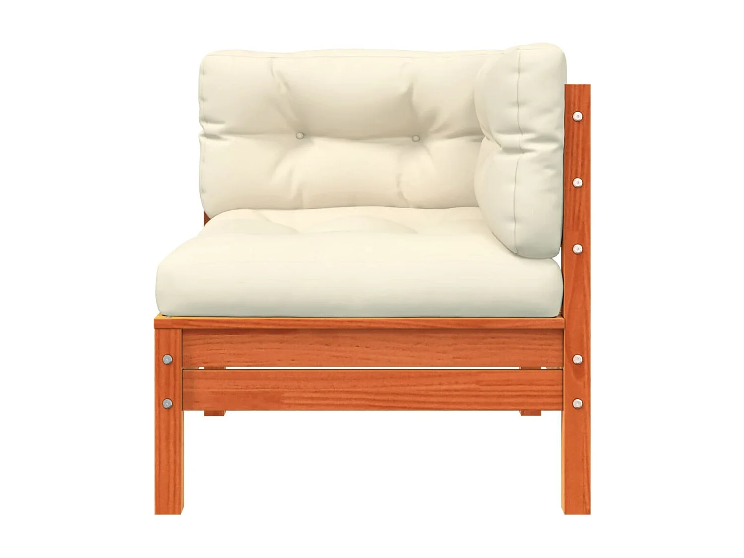 Canapé de jardin avec coussins et repose-pied bois pin massif