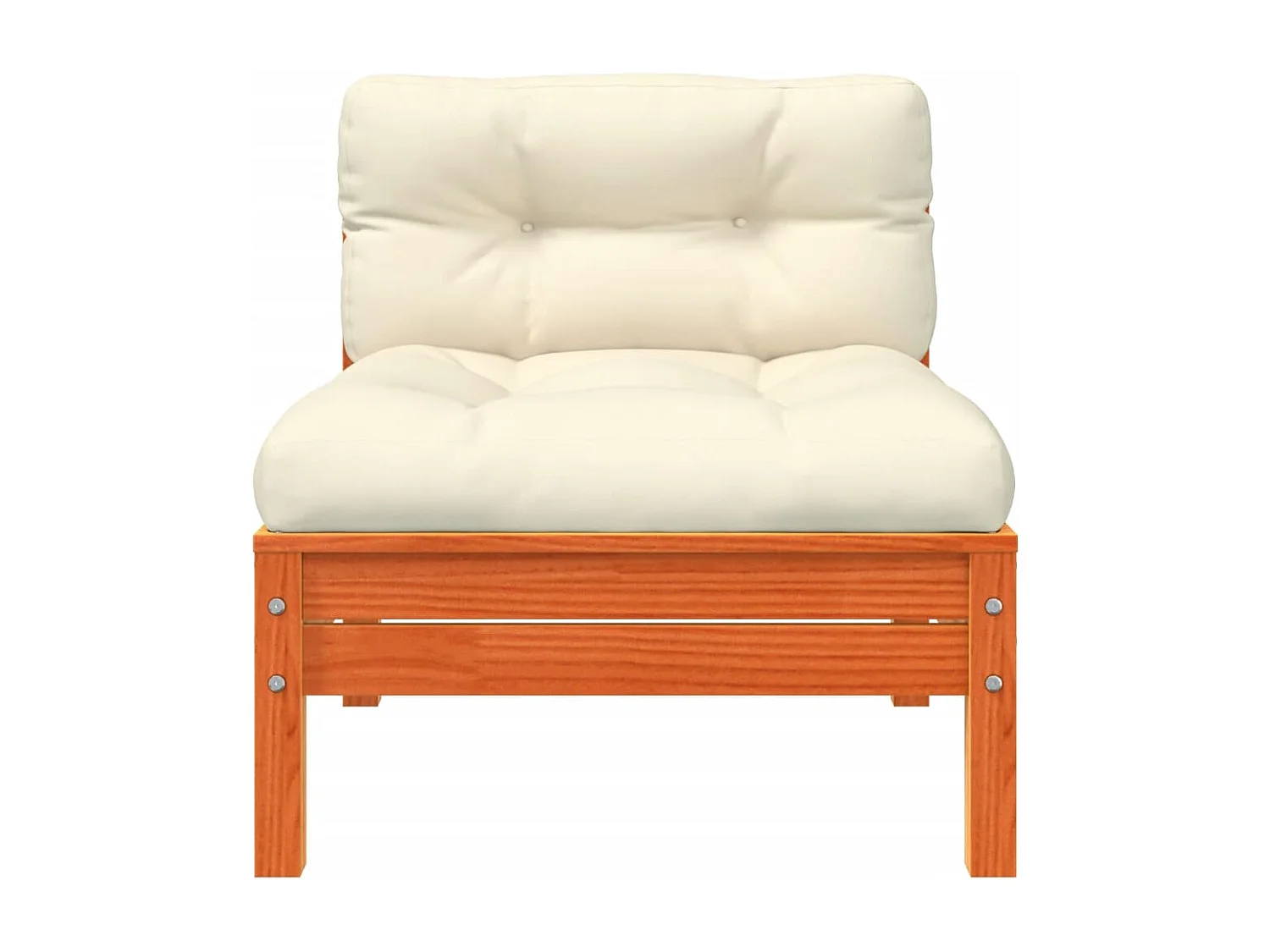 Canapé de jardin avec coussins et repose-pied bois pin massif