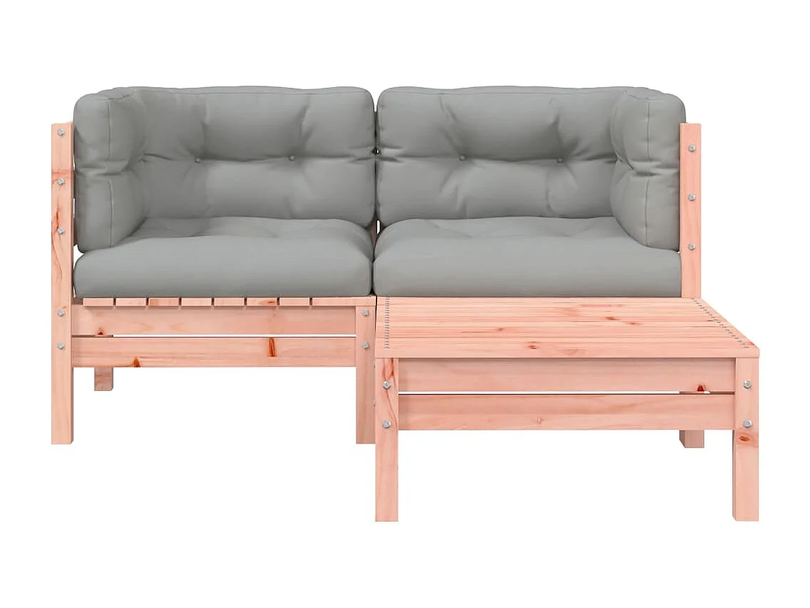 Tuinbank met kussens en 2-zits voetenbank