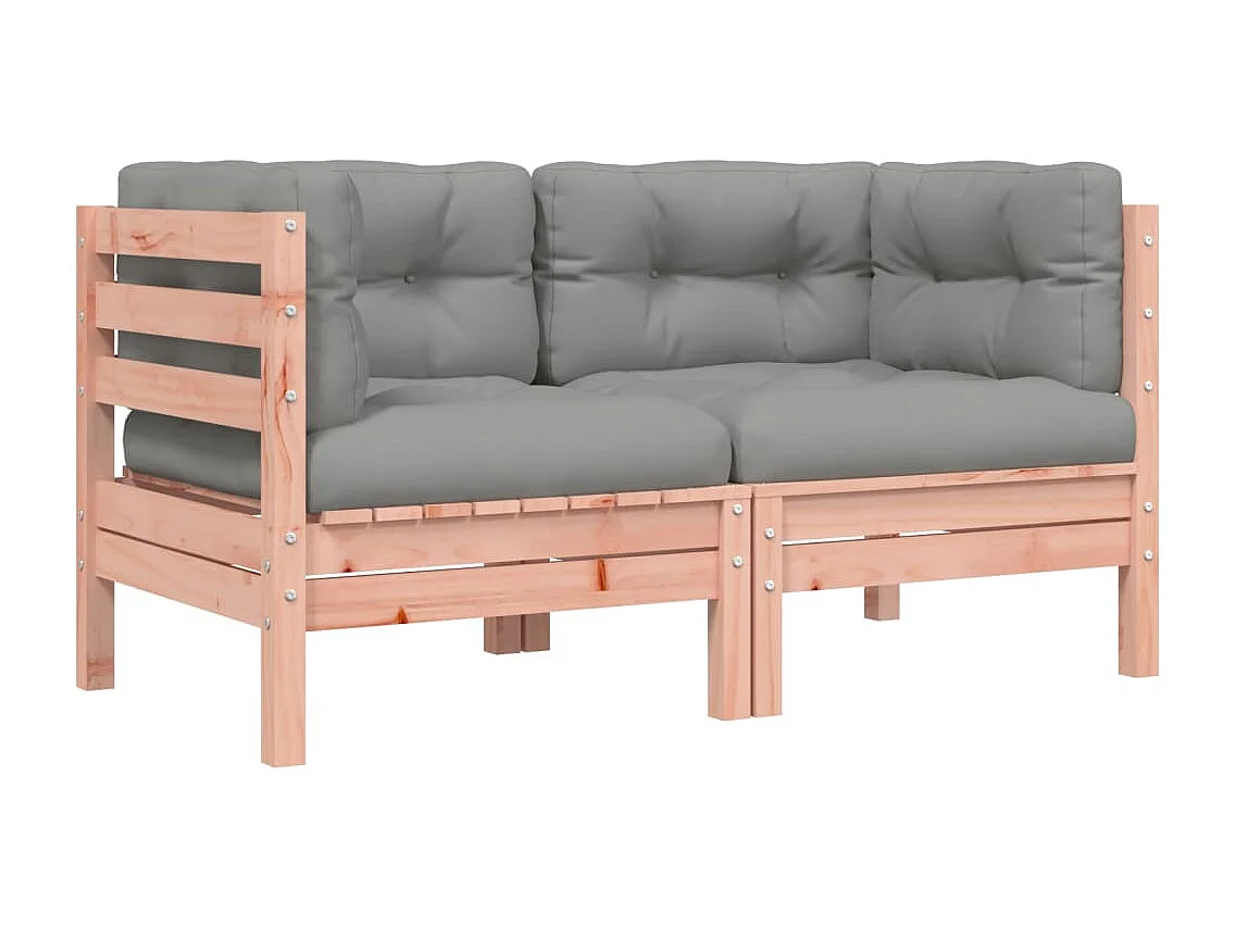 Canapé de jardin avec coussins et repose-pied 2 places