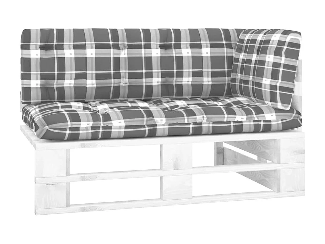 Canapé d'angle palette de jardin Bois de pin imprégné de blanc