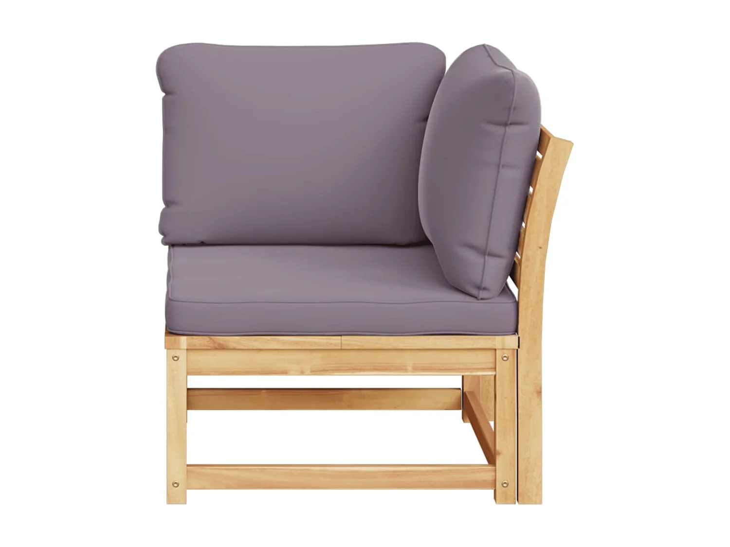 Cuscini per divano angolare da giardino 73x73x65 cm in legno massello di acacia