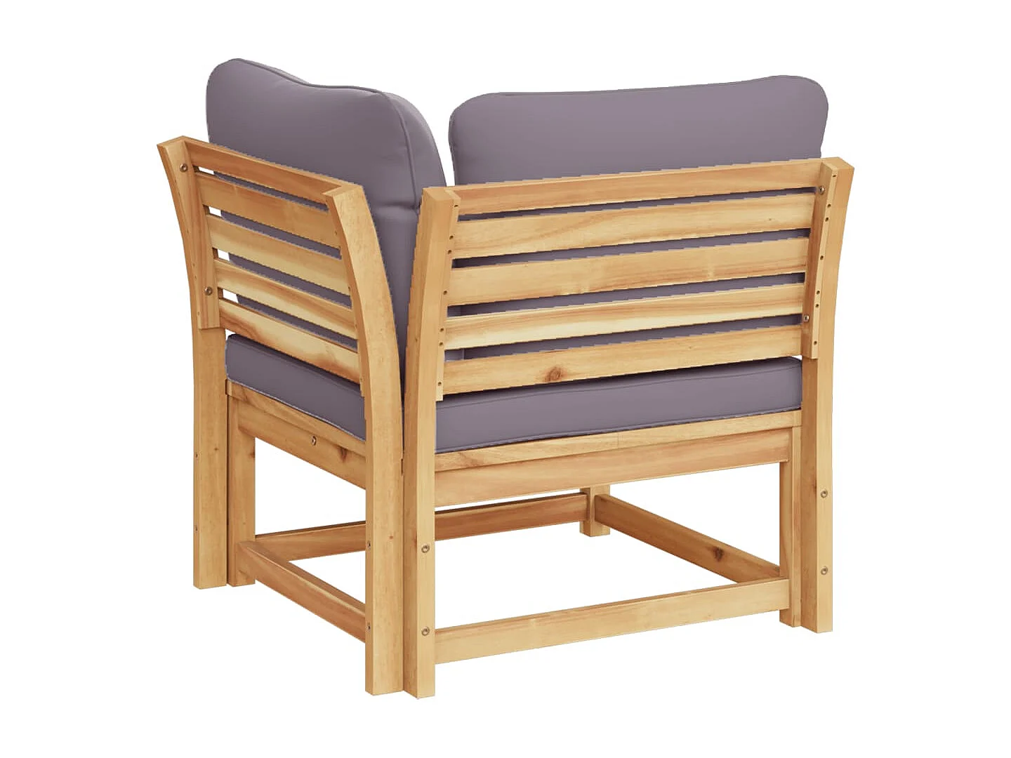 Cuscini per divano angolare da giardino 73x73x65 cm in legno massello di acacia