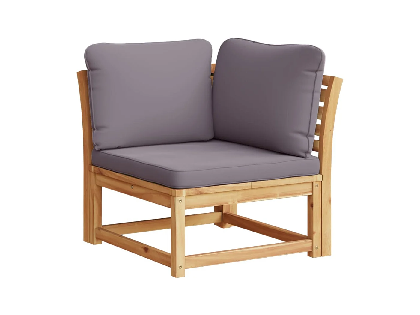Cuscini per divano angolare da giardino 73x73x65 cm in legno massello di acacia
