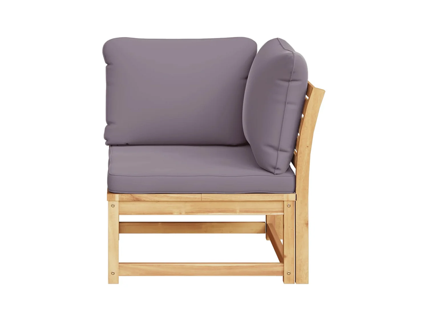 Cuscini per divano angolare da giardino 73x73x65 cm in legno massello di acacia