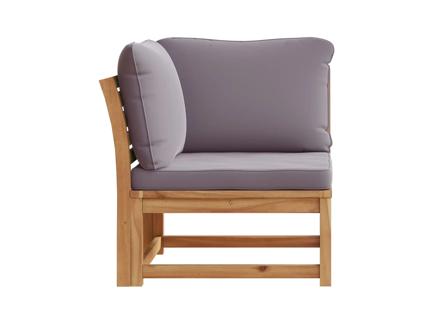 Cuscini per divano angolare da giardino 73x73x65 cm in legno massello di acacia