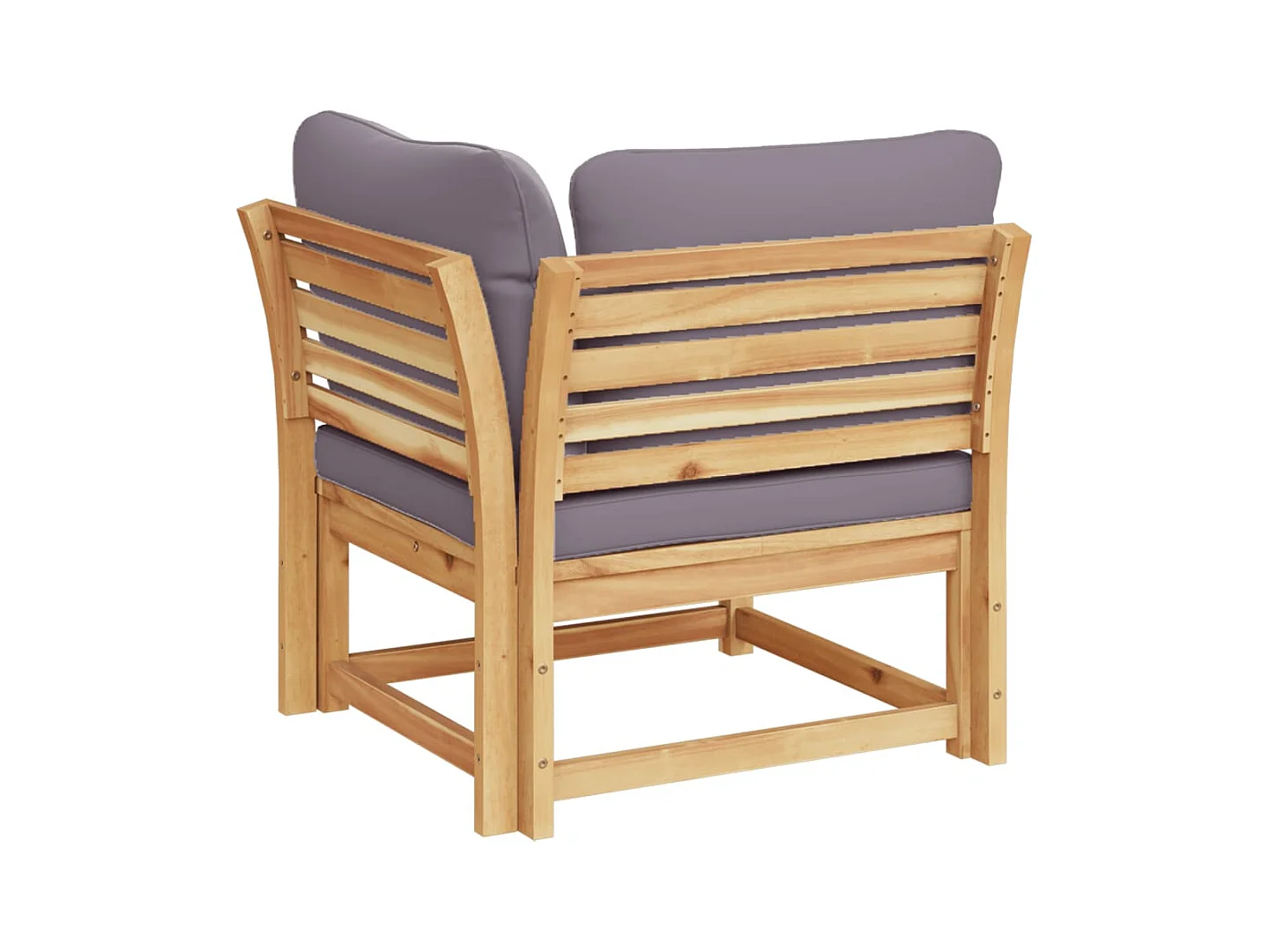 Cuscini per divano angolare da giardino 73x73x65 cm in legno massello di acacia