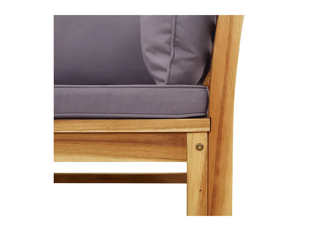Cuscini per divano angolare da giardino 73x73x65 cm in legno massello di acacia