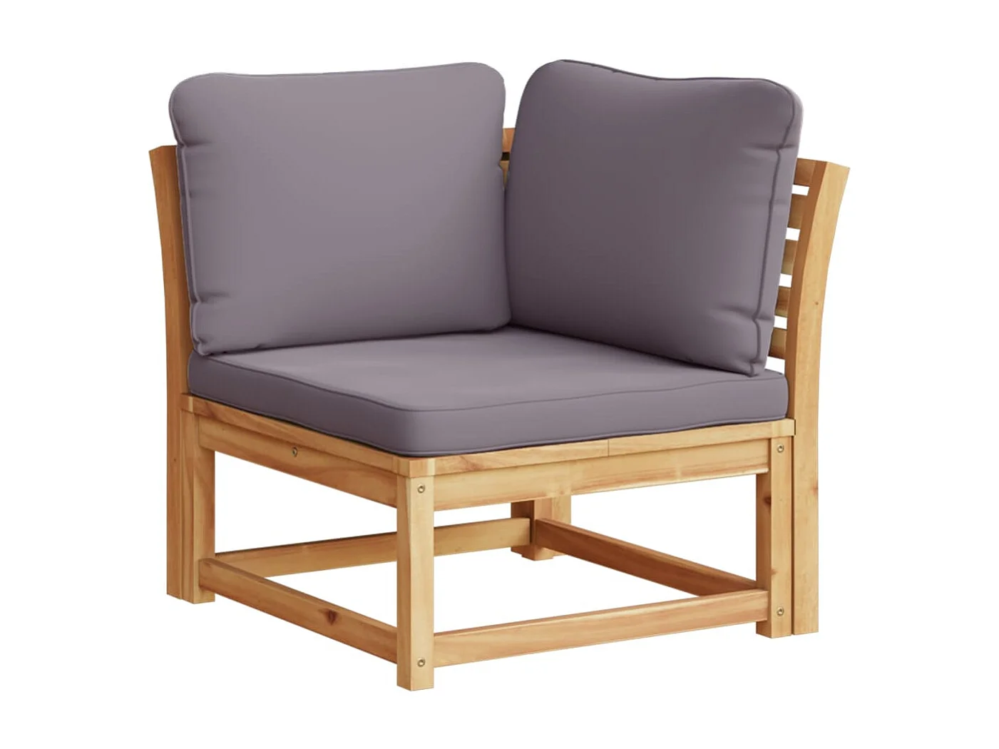 Canapé d'angle de jardin coussins 73x73x65cm bois massif acacia