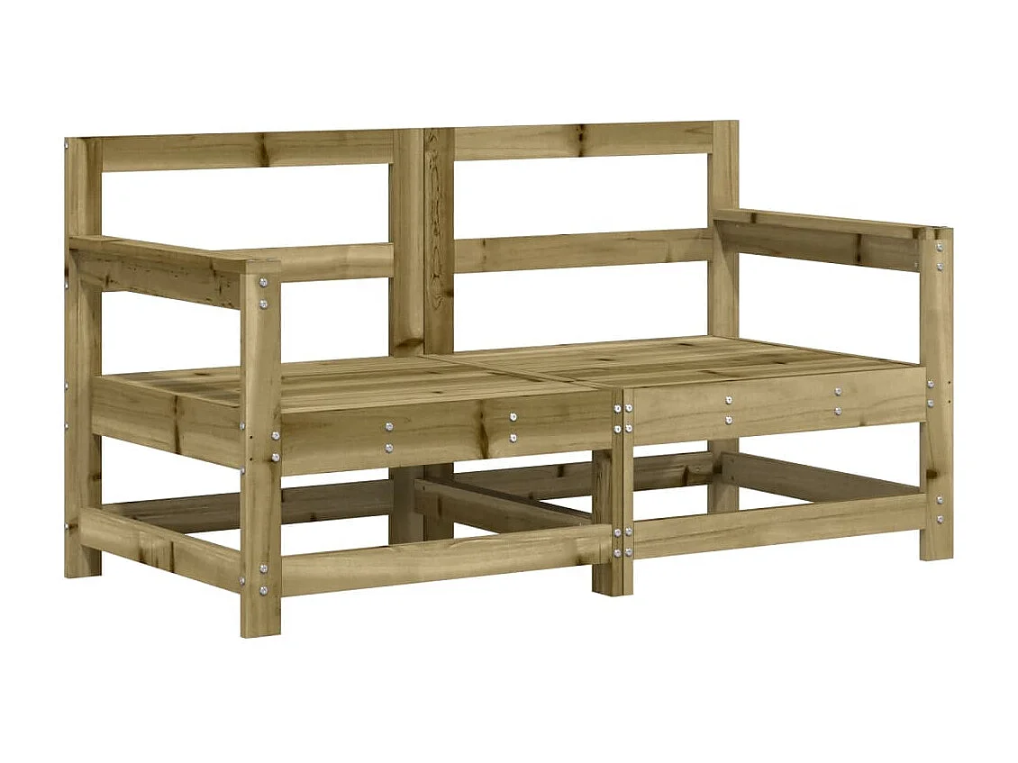 Divani angolari da giardino 2 pezzi in legno di pino impregnato