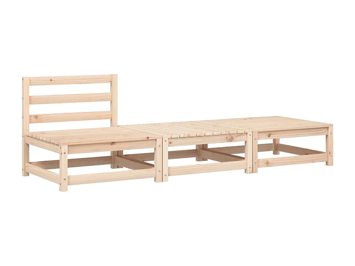 Canapé de jardin sans accoudoirs avec coussins et repose-pieds