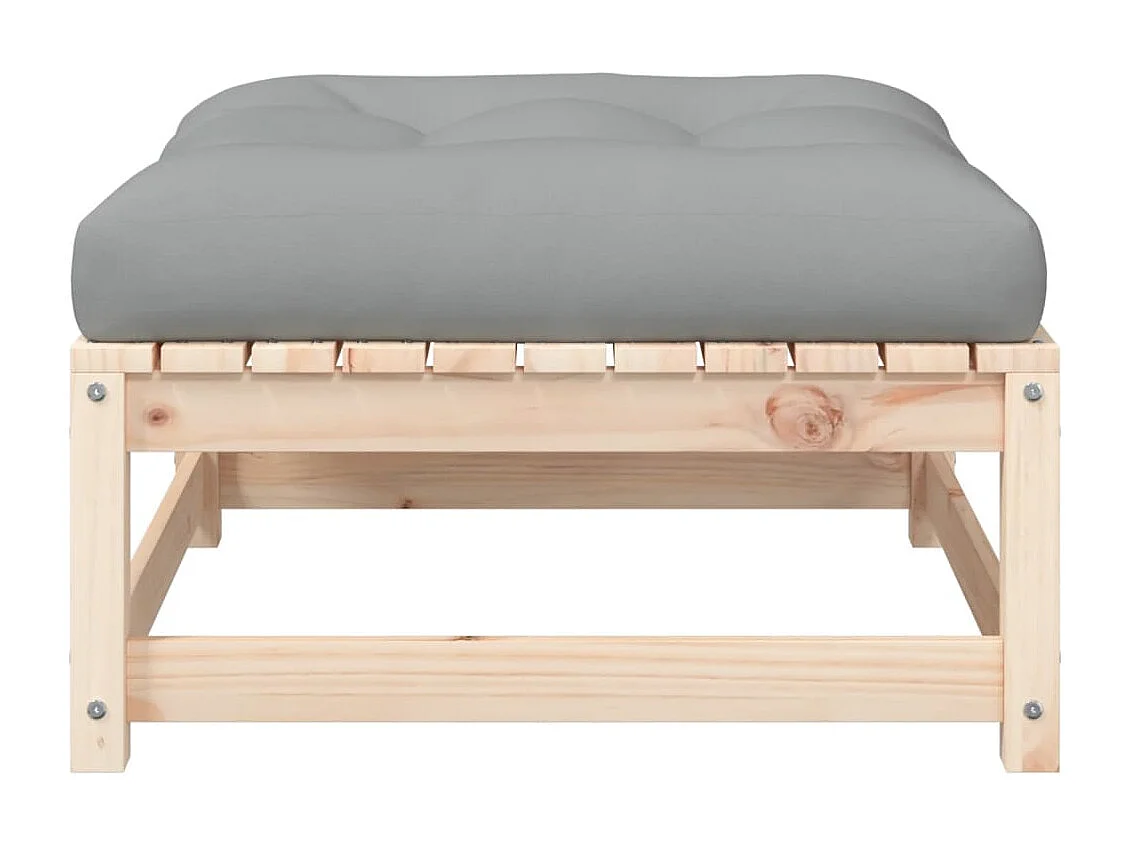 Canapé de jardin sans accoudoirs avec coussins et repose-pieds