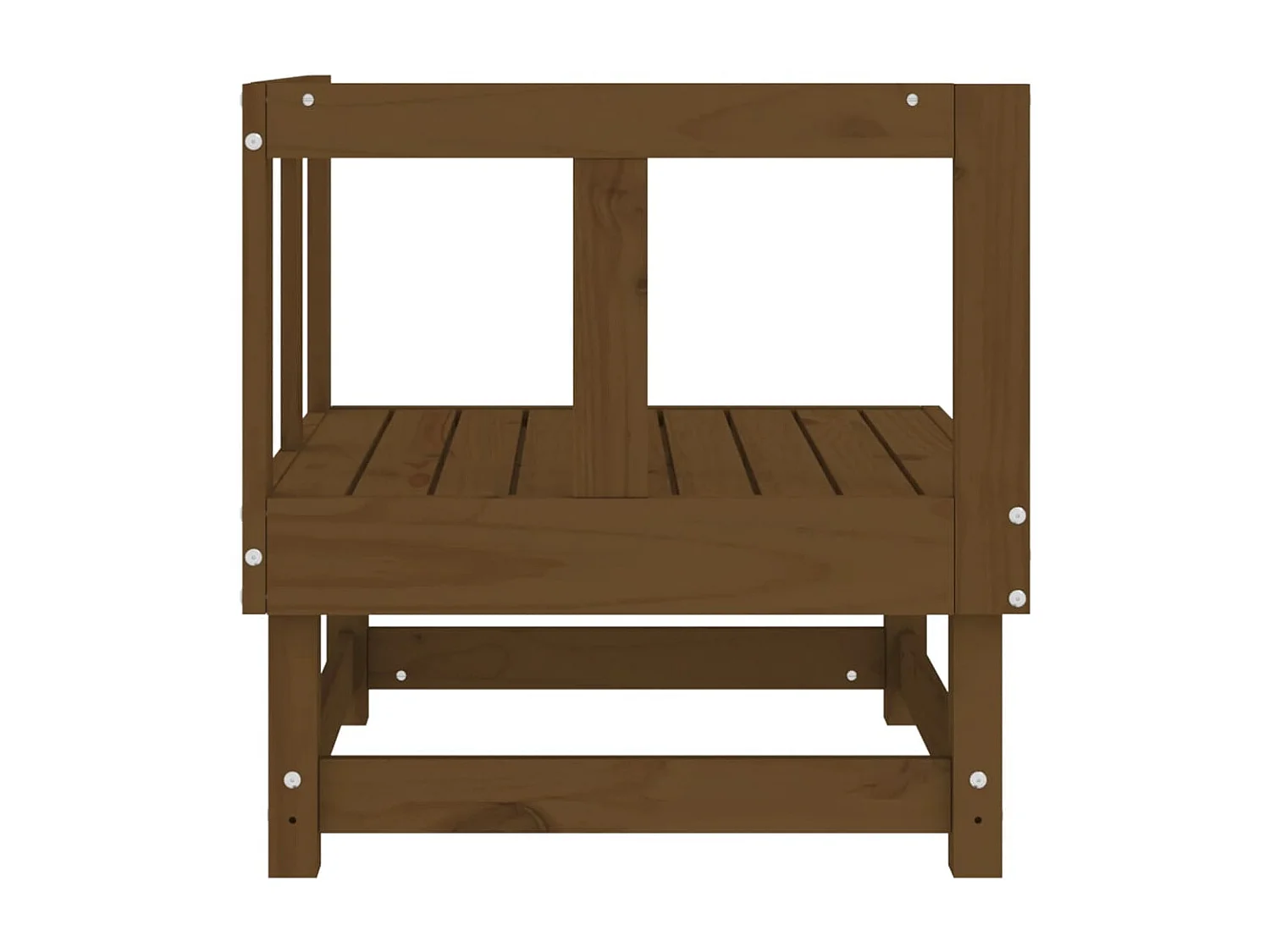 Canapés d'angle de jardin 2 pcs marron miel bois de pin solide
