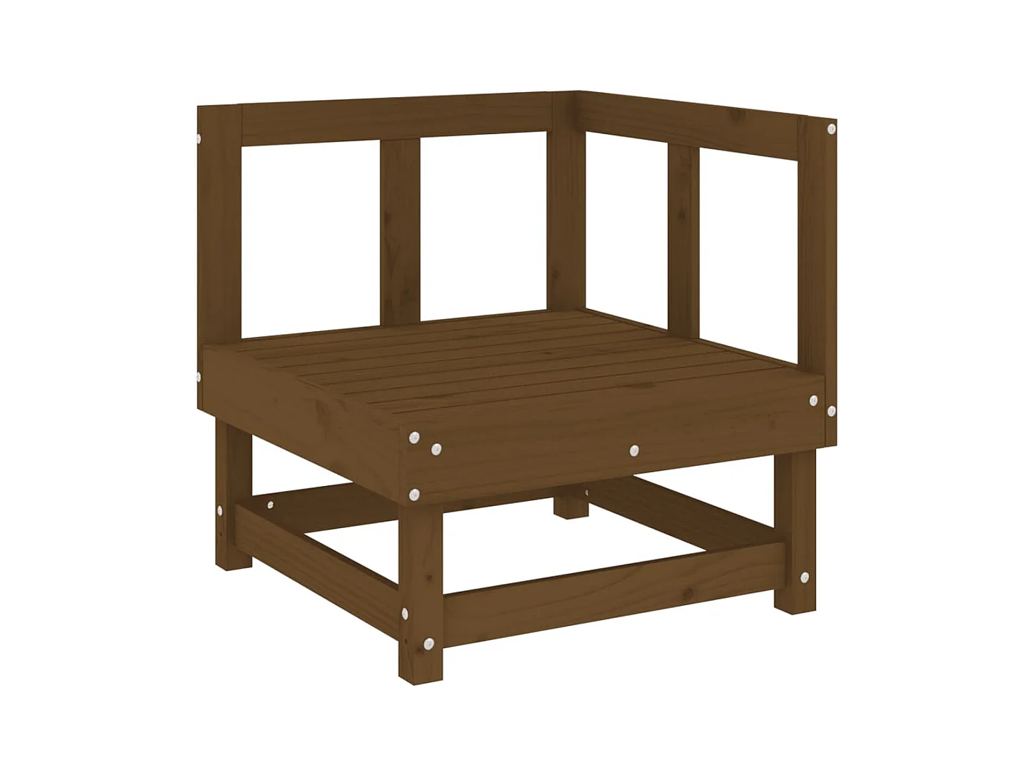 Canapés d'angle de jardin 2 pcs marron miel bois de pin solide
