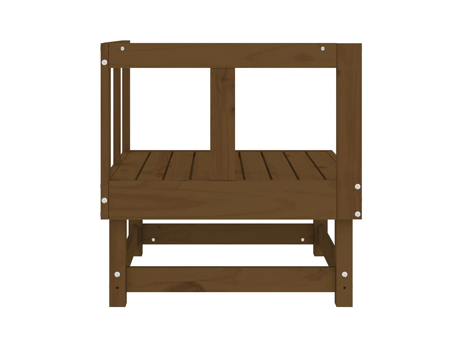 Canapés d'angle de jardin 2 pcs marron miel bois de pin solide