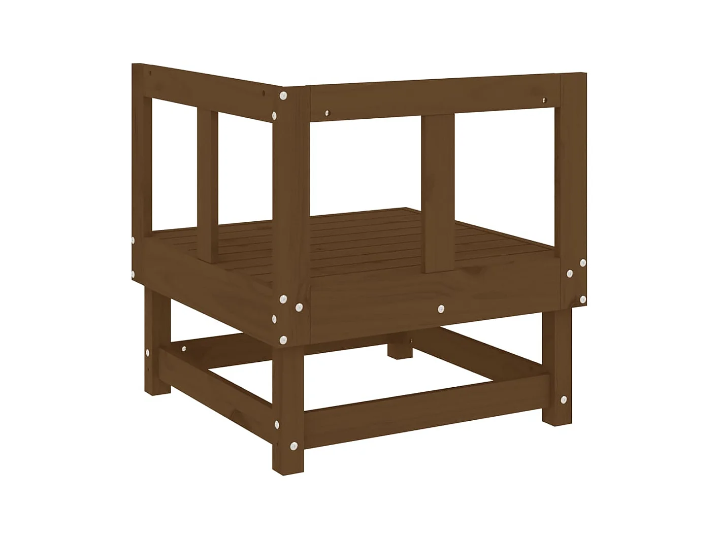 Canapés d'angle de jardin 2 pcs marron miel bois de pin solide
