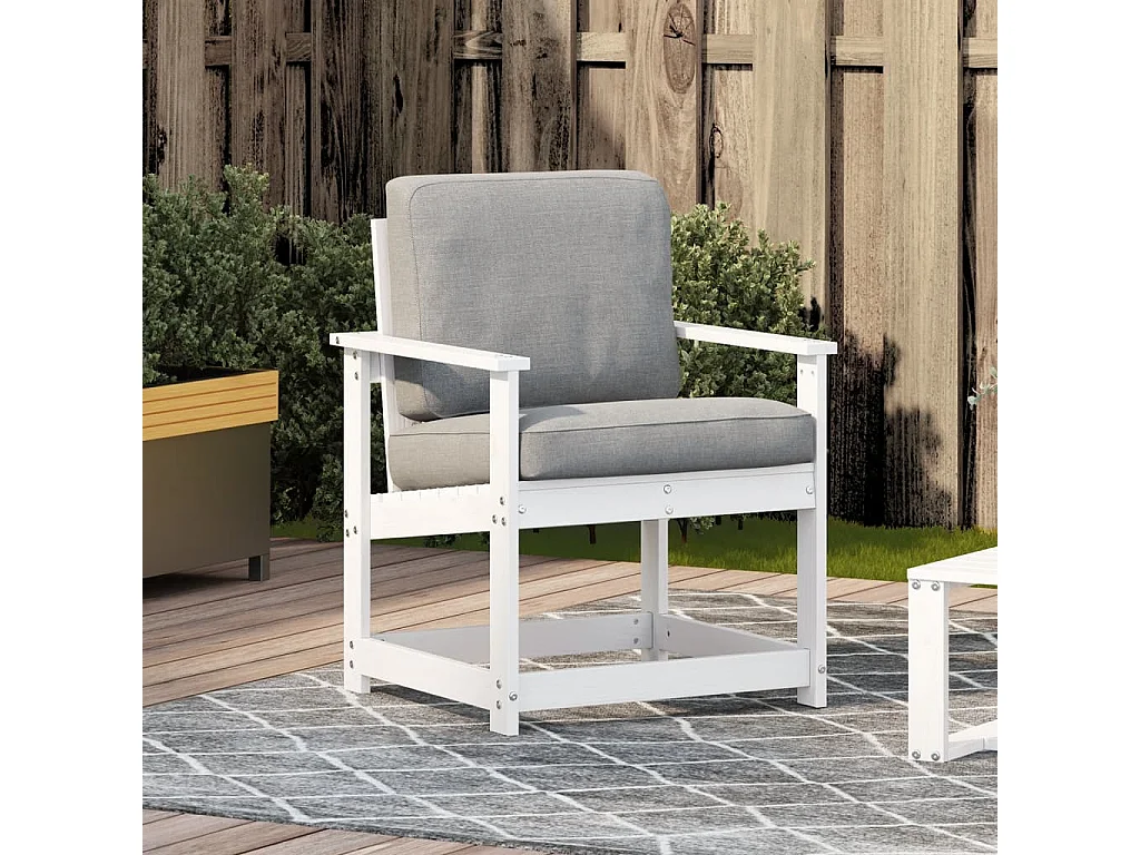 Silla de jardín blanca 62x56x77 cm madera maciza de pino