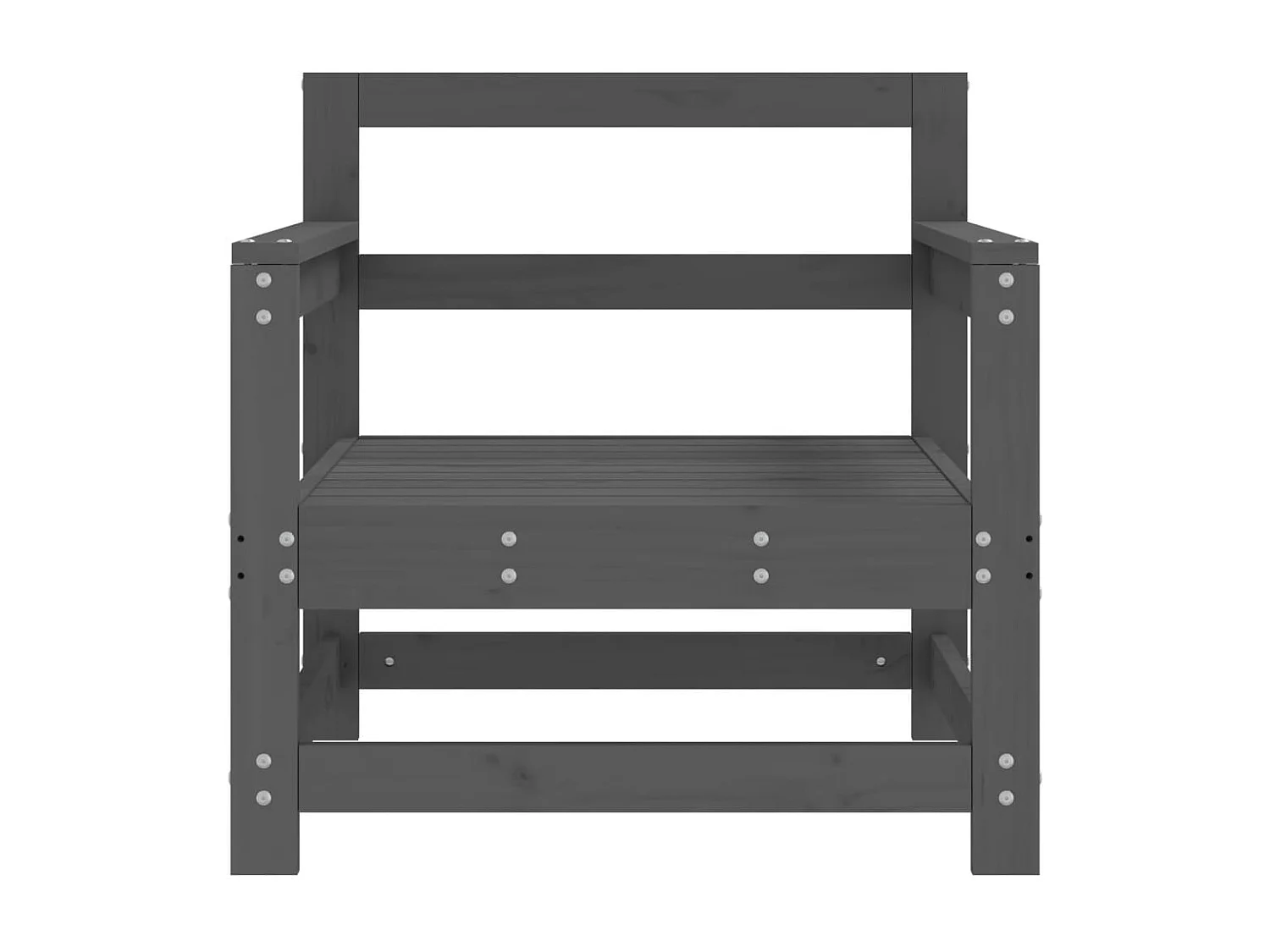 Chaises de jardin lot de 2 gris bois massif de pin